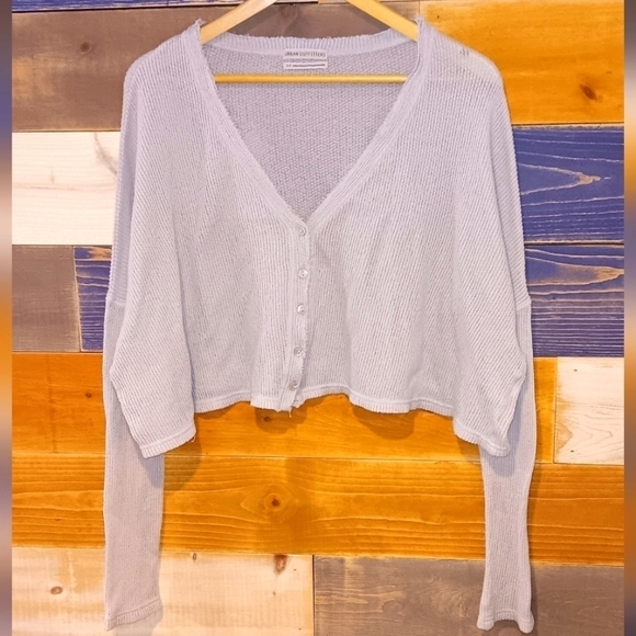 Urban Outfitters Thermal Cropped Top S grey - Picture 1 of 6